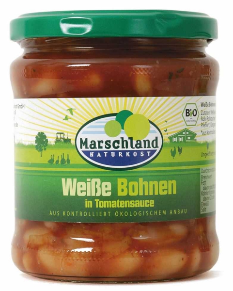 Marschland Bio-Weiße Bohnen in Tomatensauce 370 ml