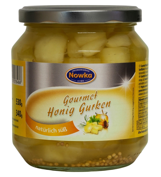 Nowka Gourmet Honig-Gurken 580 ml