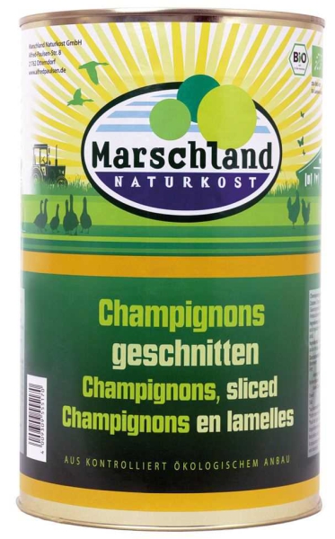 Marschland Bio-Champignons geschnitten 4.250 ml