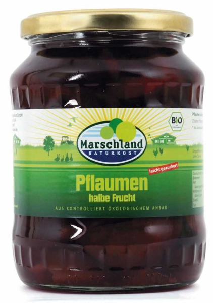 Marschland Bio-Pflaumen, halbe Frucht 720 ml