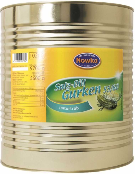 Nowka Salz-Dill-Gurken 55/60 10.200 ml