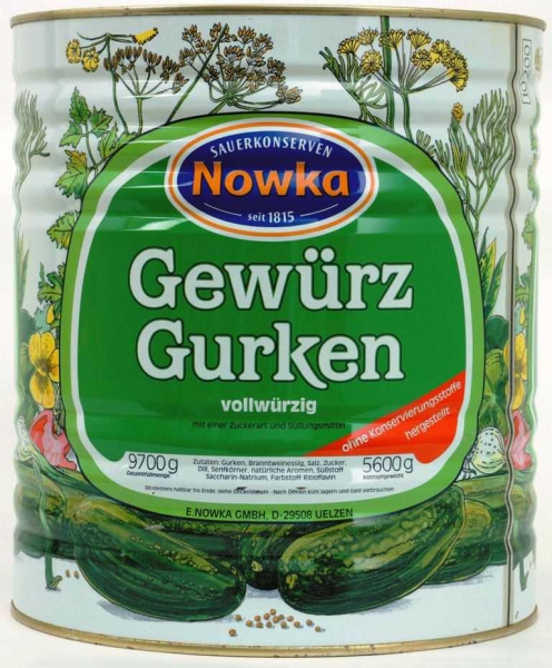 Nowka Gewürzgurken 40/45 o. K. 10.200 ml