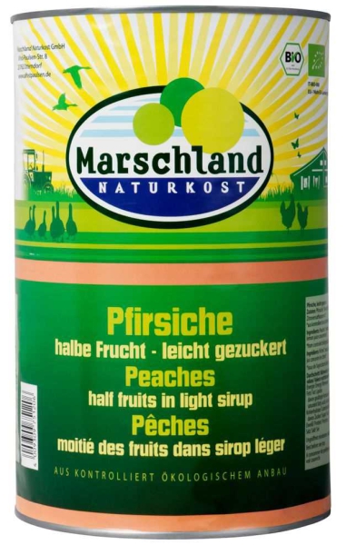 Marschland Bio-Pfirsiche, halbe Früchte 4.250 ml