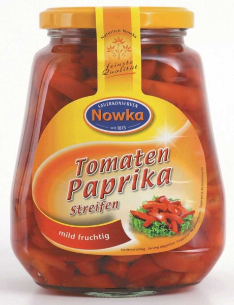 Nowka Tomatenpaprika Streifen 580 ml