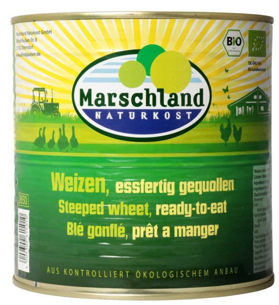 Marschland Bio-Weizen, eßfertig gequollen 2.650 ml