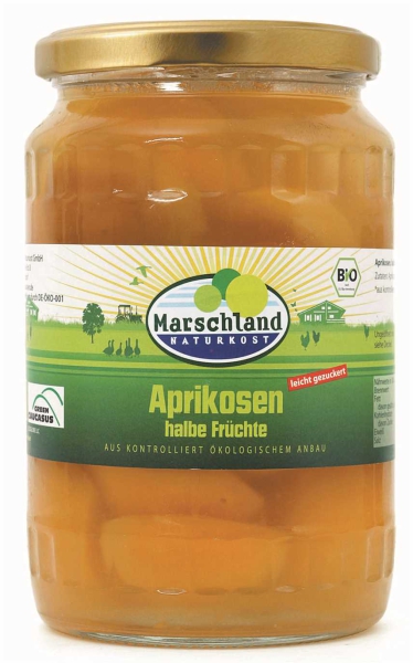 Marschland Bio-Aprikosen, halbe Früchte 720 ml