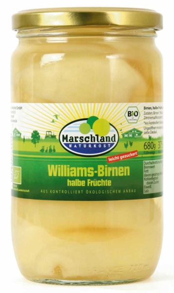 Marschland Bio-Birnen, halbe Früchte 720 ml