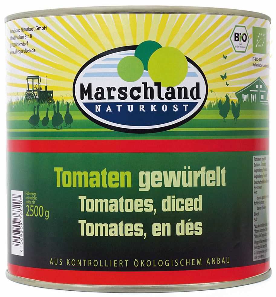 Marschland BioTomaten gewürfelt 2.650 ml Tomate Gemüse Alfred